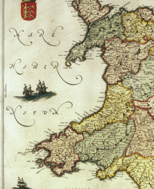 Map o Gymru Joan Blaeu 1645