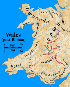 Map o Gymru The Kingdoms of early Wales